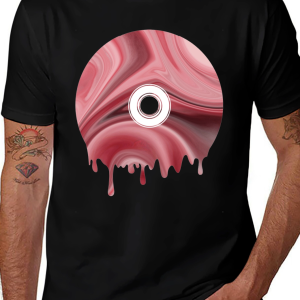 Abstract Melting Disc Graphic Tee - Black