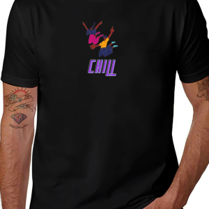 Chill Graphic Print Black T-Shirt