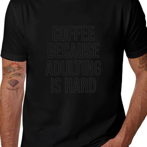 Adulting Is Hard Graphic Tee - Black Cotton T-Shirt